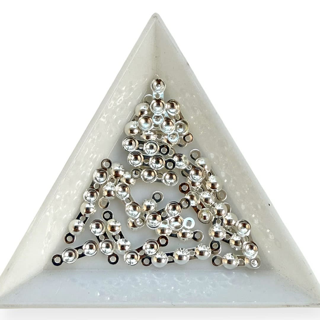 Tapa nudos 6 mm Baño de plata / gramo4