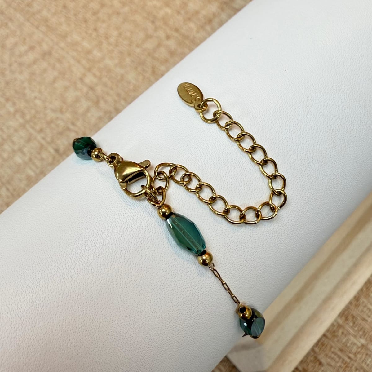 Pulsera cristal turquesa balín acero / unidad2