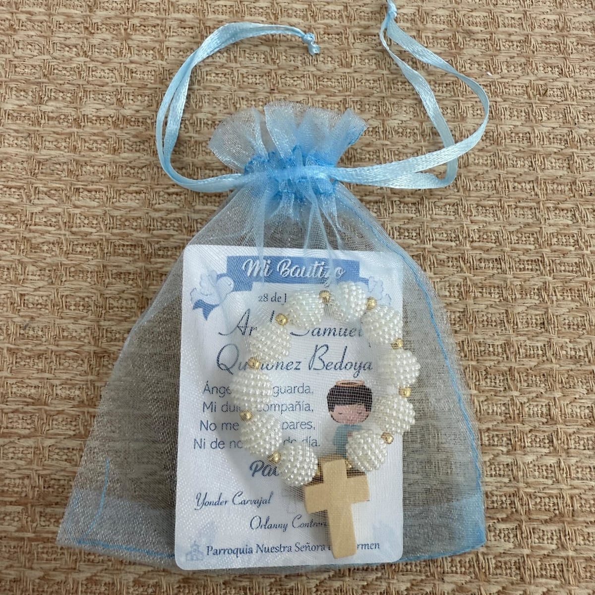 Souvenir decenario de perlas para recuerdos bautizo comunión confirmación / docena2