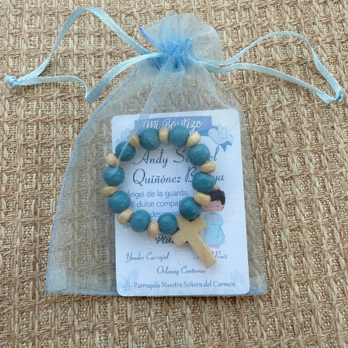 Souvenir decenarios de madera para recuerdos de bautizo comunión / docena4