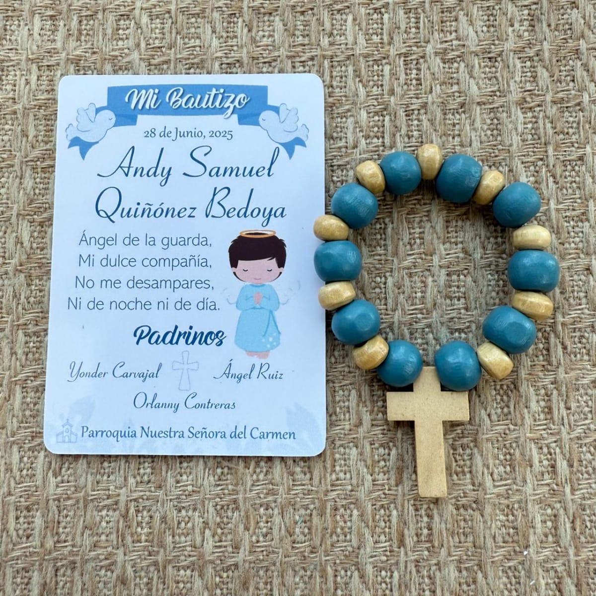 Souvenir decenarios de madera para recuerdos de bautizo comunión / docena 2