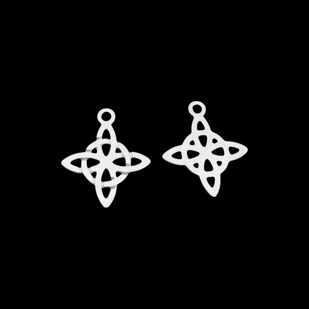 Mini dije nudo de bruja 14 mm baño de plata / unidad2