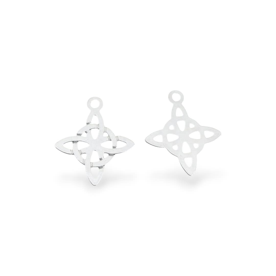 Mini dije nudo de bruja 14 mm baño de plata / unidad1