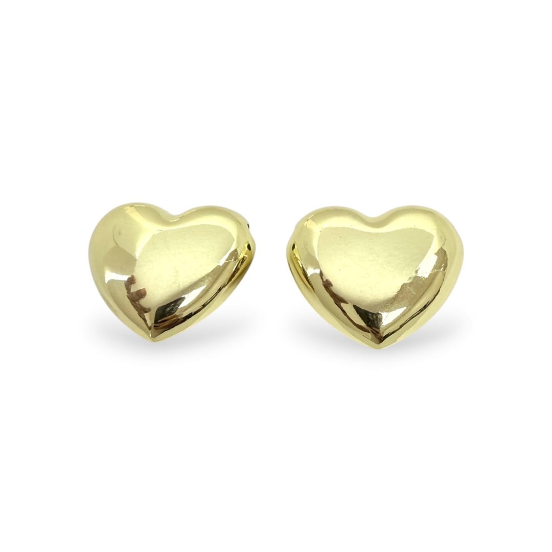 Dije pasador maxi corazón 40 mm baño de oro / unidad1