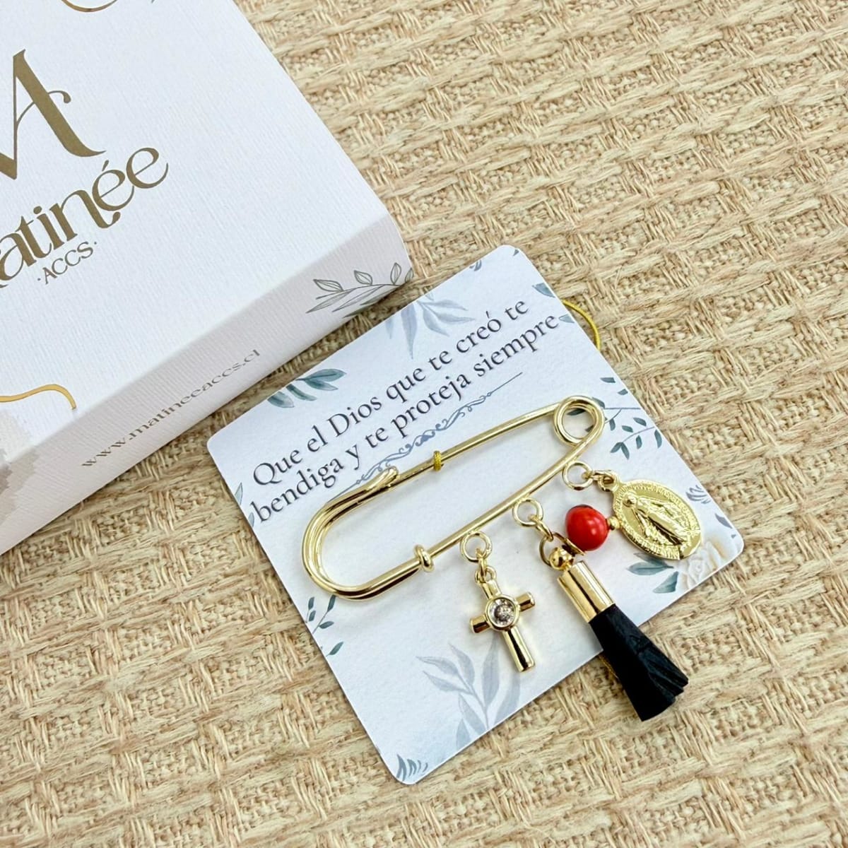 Broche de seguridad alpita protección bebé azabache Virgen / unidad1