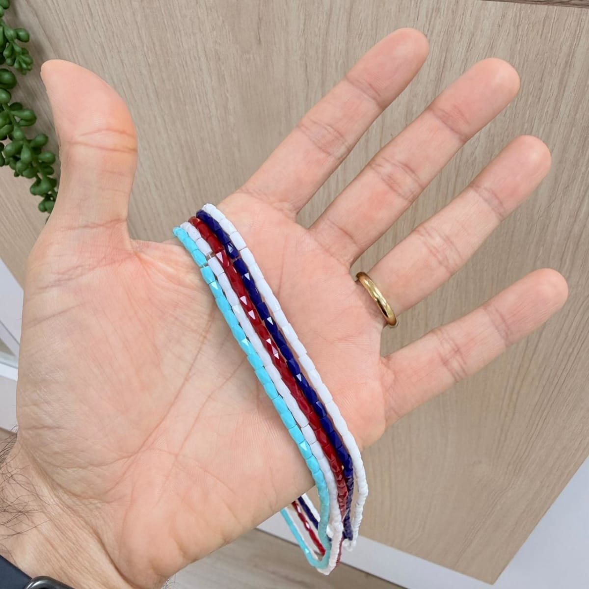 Sarta cristales 5x2 mm murano cilindro facetado unicolor / tira16