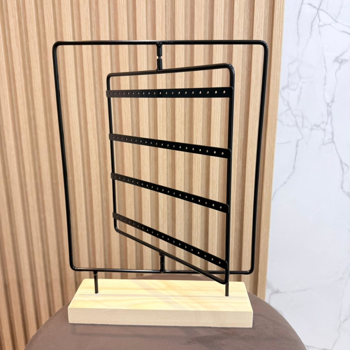 Exhibidor giratorio aros zarcillos 40 pares negro madera metal / unidad2