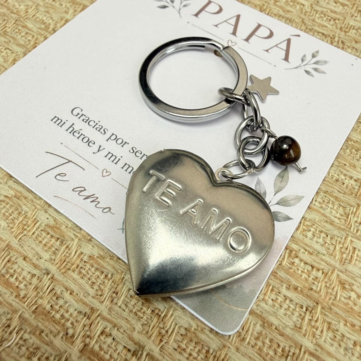 Llavero con relicario dos fotos personalizado regalo para papá / unidad1