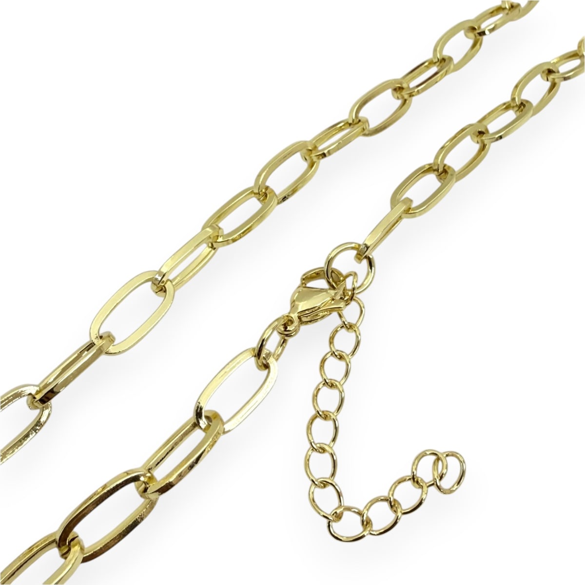 Cadena armada maxi eslabones 11x6 mm con extensión baño oro / unidad2