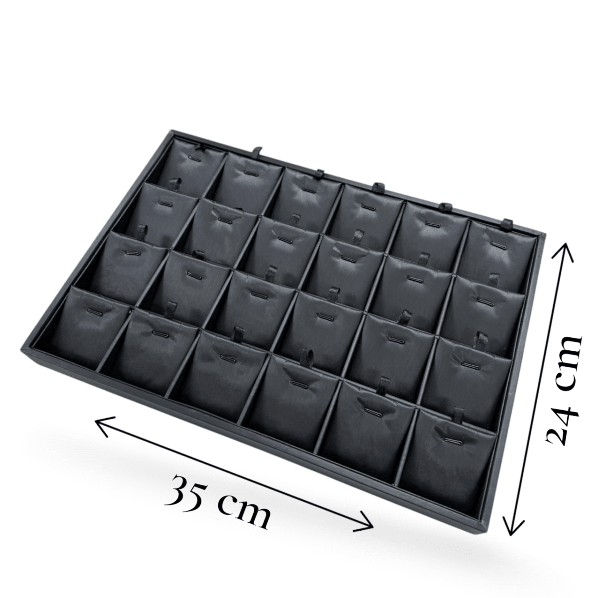 Exhibidor collar cadena tipo bandeja eco cuero negro / unidad3