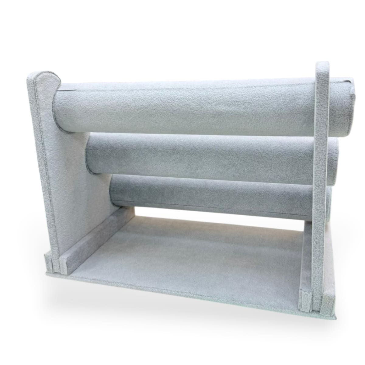 Exhibidor mostrario pulseras reloj tres niveles terciopelo gris / unidad4