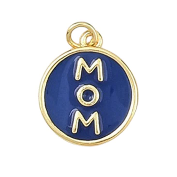 Dije colgante esmaltado mamá mom 16 mm baño oro / unidad5