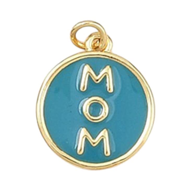 Dije colgante esmaltado mamá mom 16 mm baño oro / unidad3