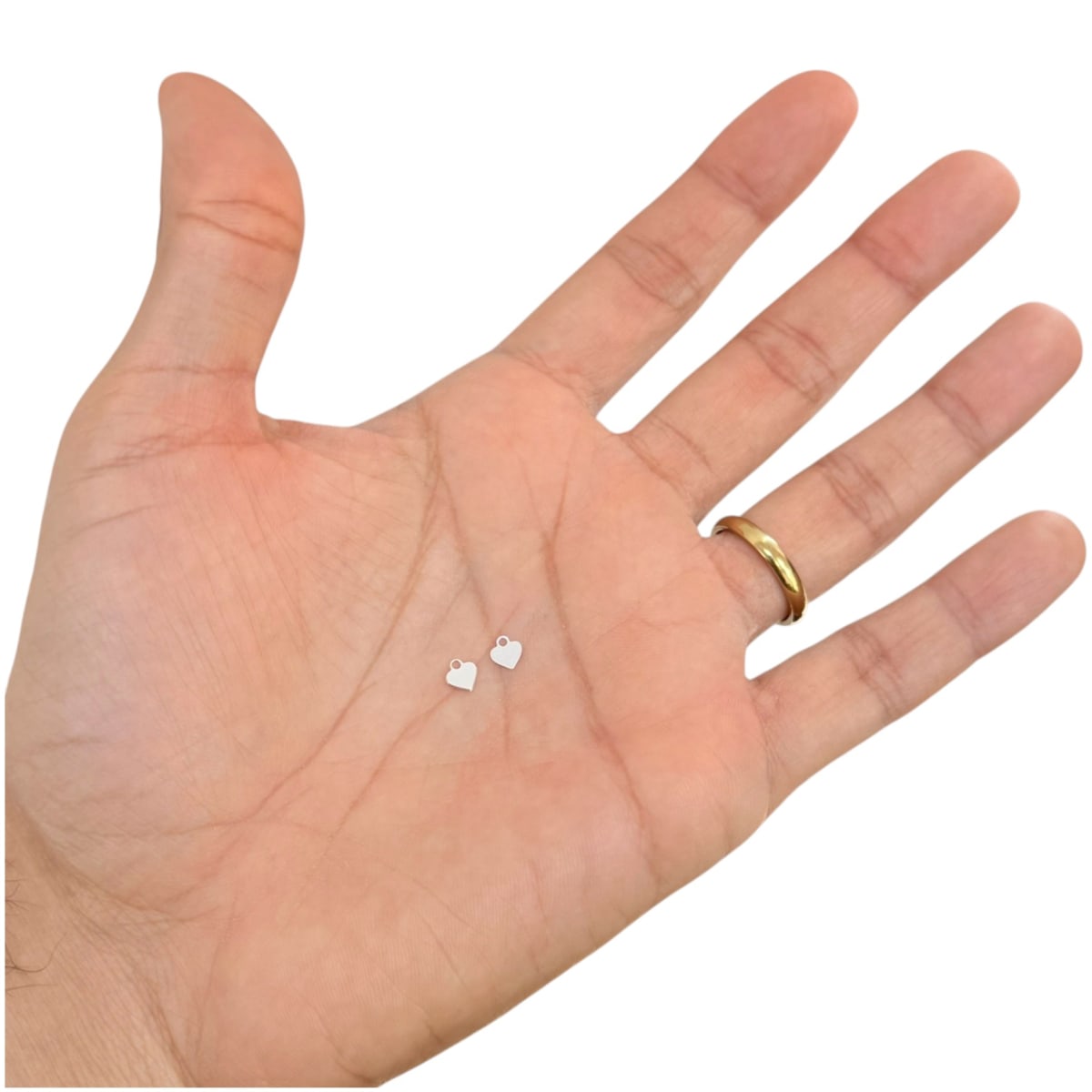 Mini dije corazón 5 mm baño de plata / unidad3