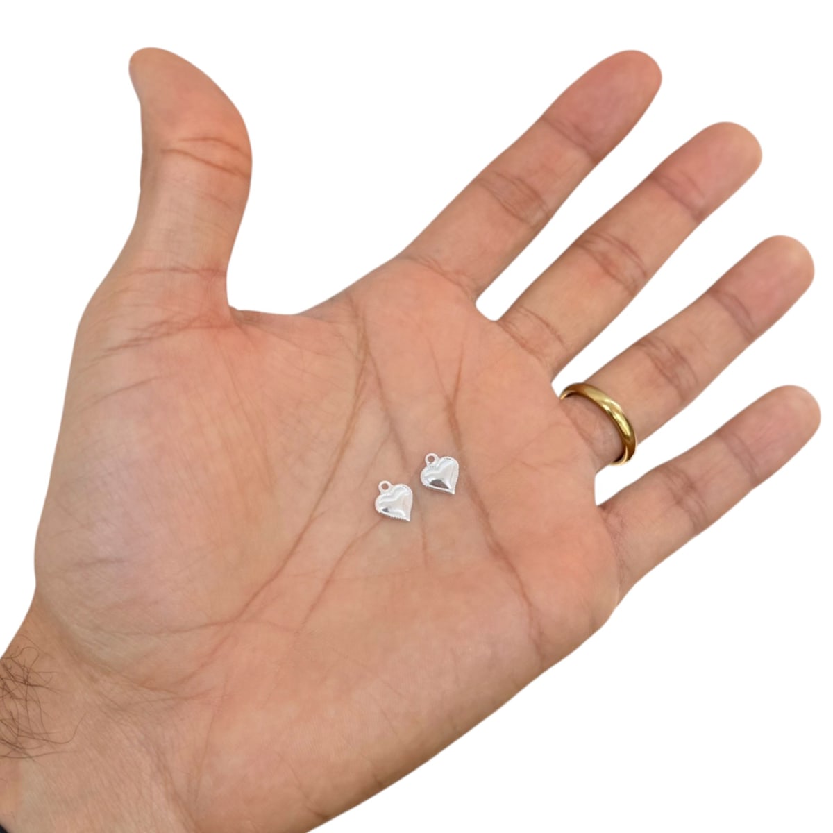 Mini dije corazón detente 8 mm baño de plata / unidad3