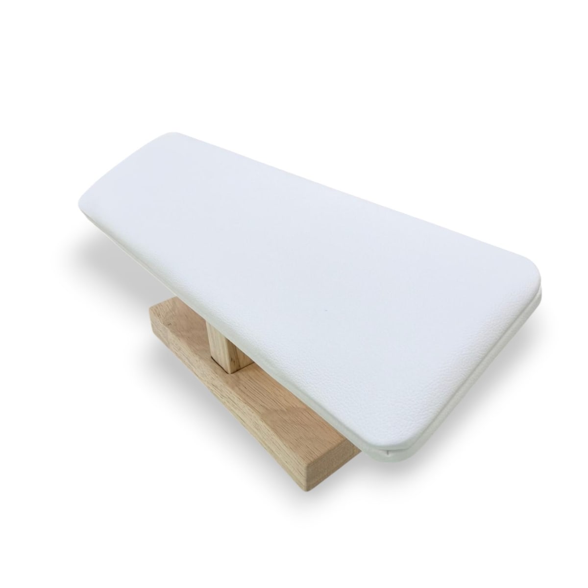 Exhibidor barra plana madera eco cuero blanco / unidad4