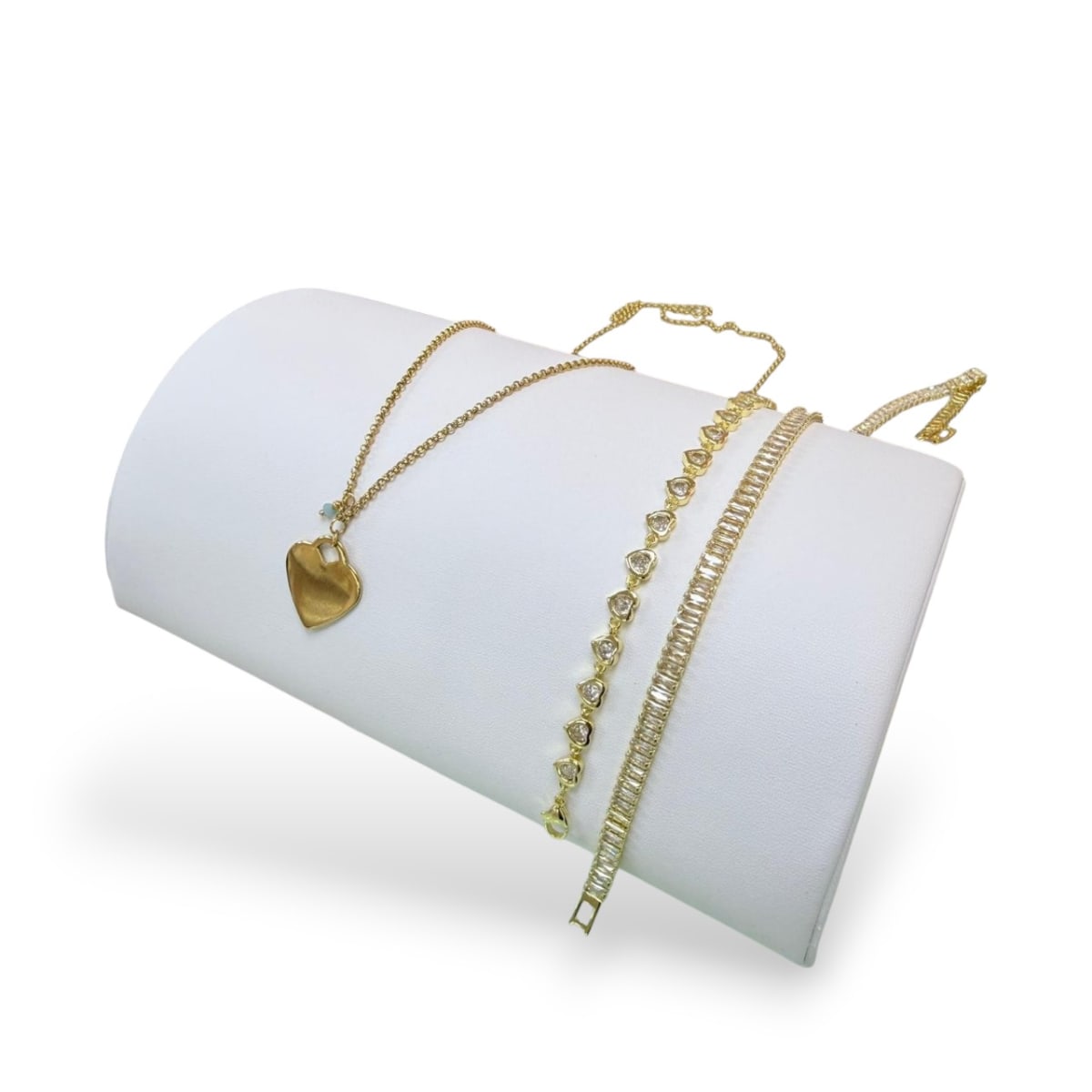 Exhibidor medio cilindro eco cuero Blanco / unidad2