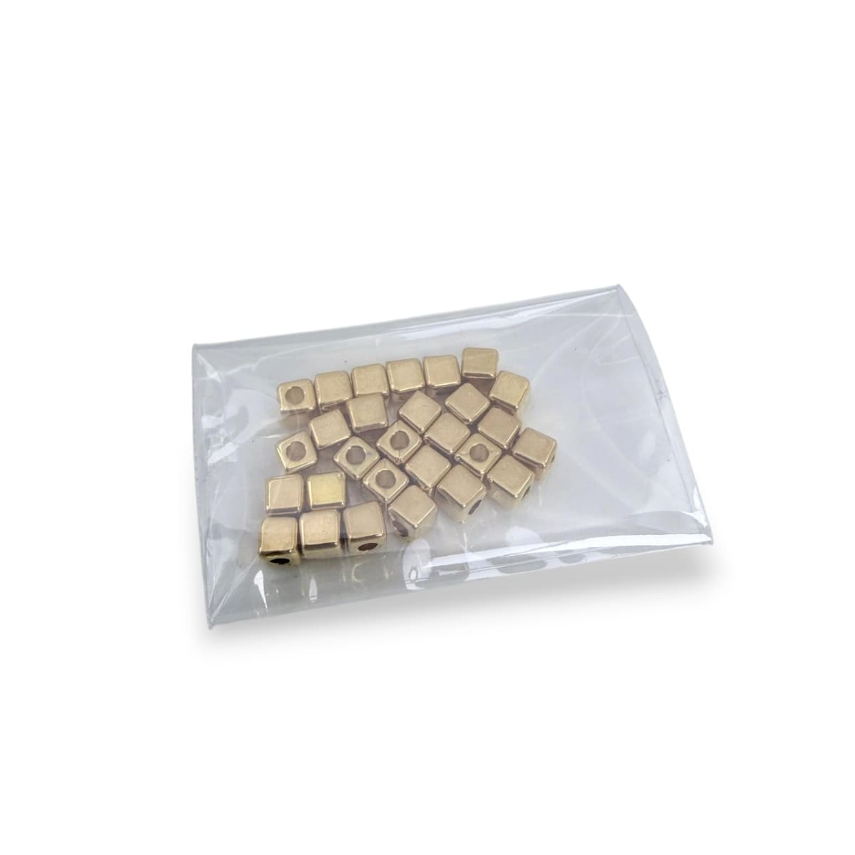 Separador cubo 2.5 mm baño de oro 18k / gramo3