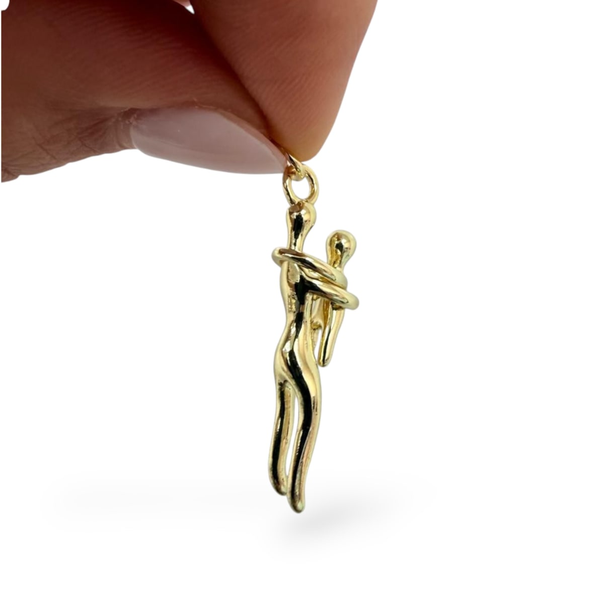 Dije colgante mamá e hijo abrazo 30 mm baño de oro platino / unidad3