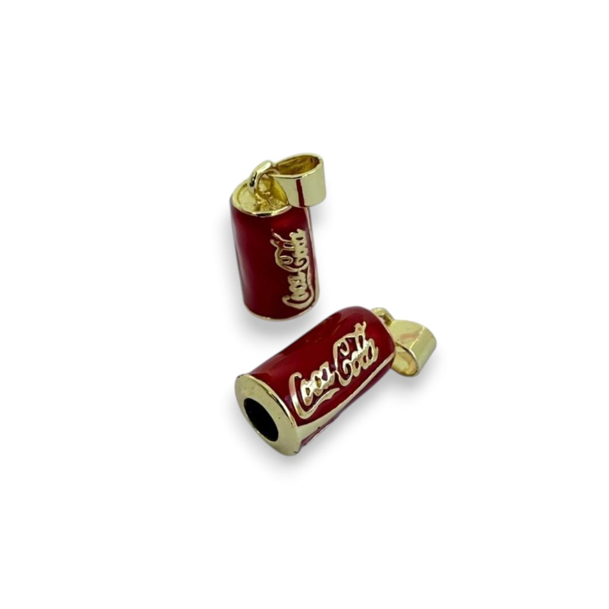 Dije colgante esmaltado Coca Cola 3D 15x8 mm baño oro / unidad2