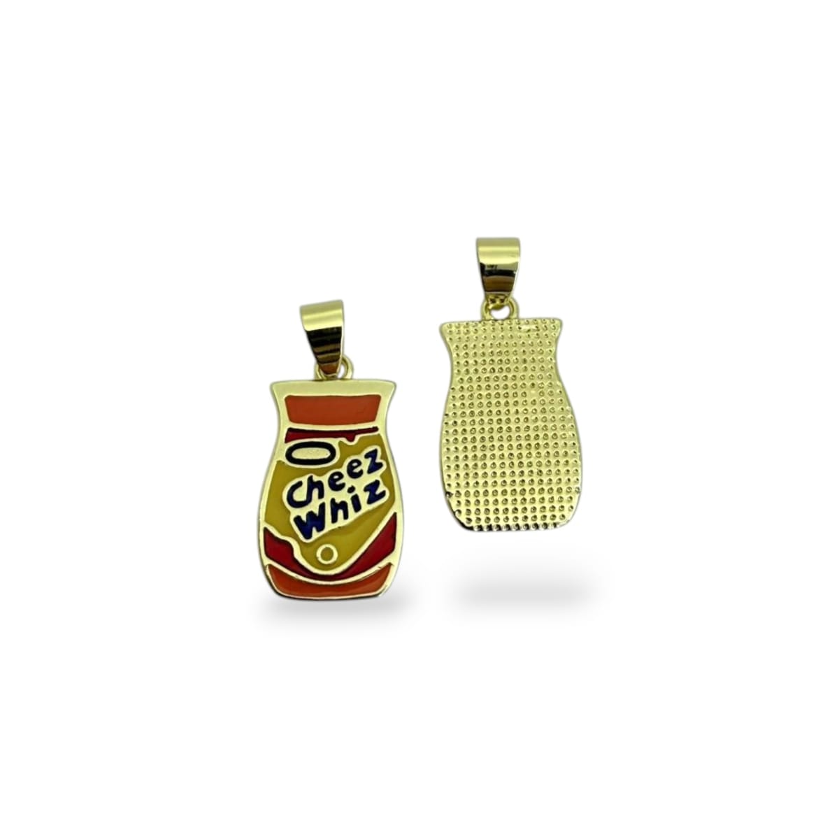 Dije colgante esmaltado Cheez Whiz 20x11 mm baño oro / unidad2