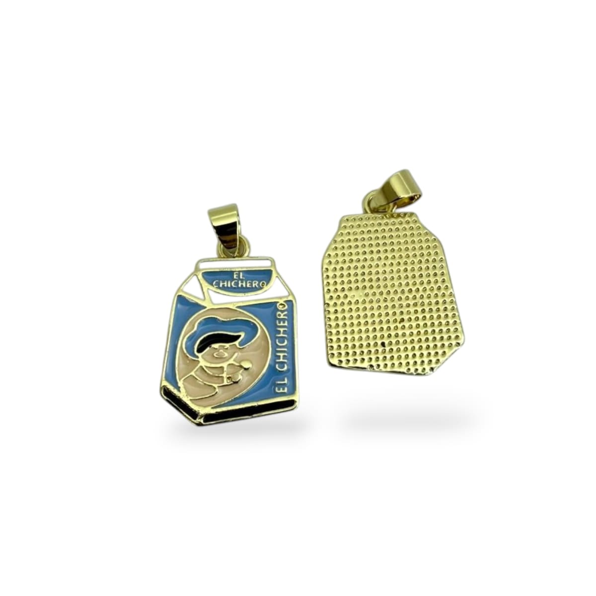 Dije colgante esmaltado chicha el chichero 20x17 mm baño oro / unidad2