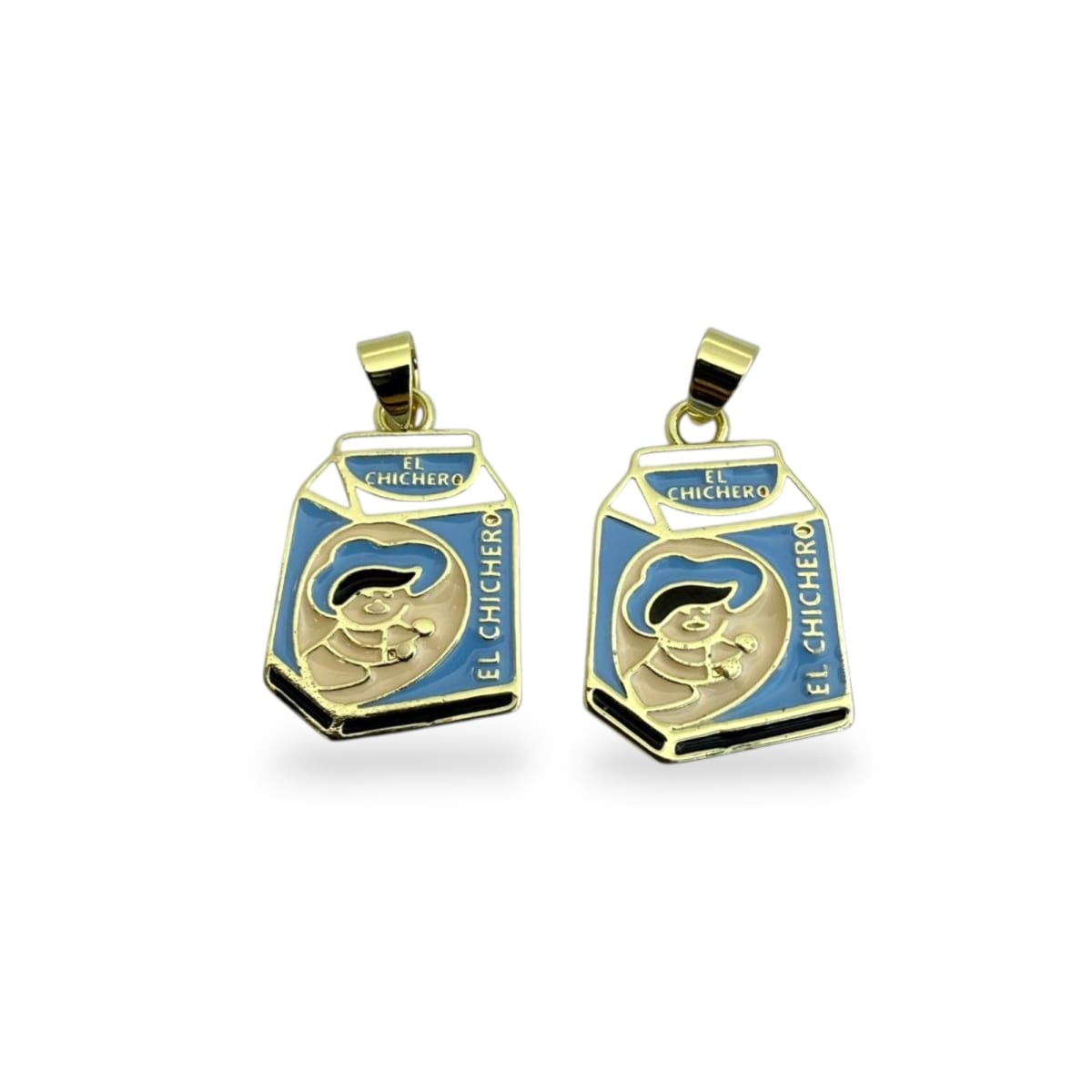 Dije colgante esmaltado chicha el chichero 20x17 mm baño oro / unidad1