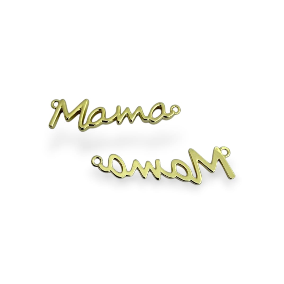 Dije conector palabra mamá 43 mm baño de oro / unidad2