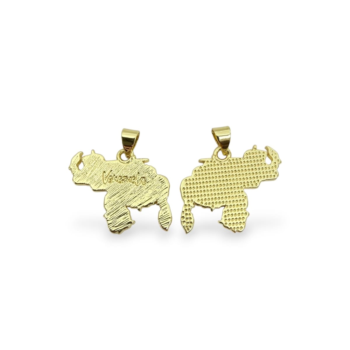 Dije colgante mapa venezuela 22x21 mm baño de oro / unidad2