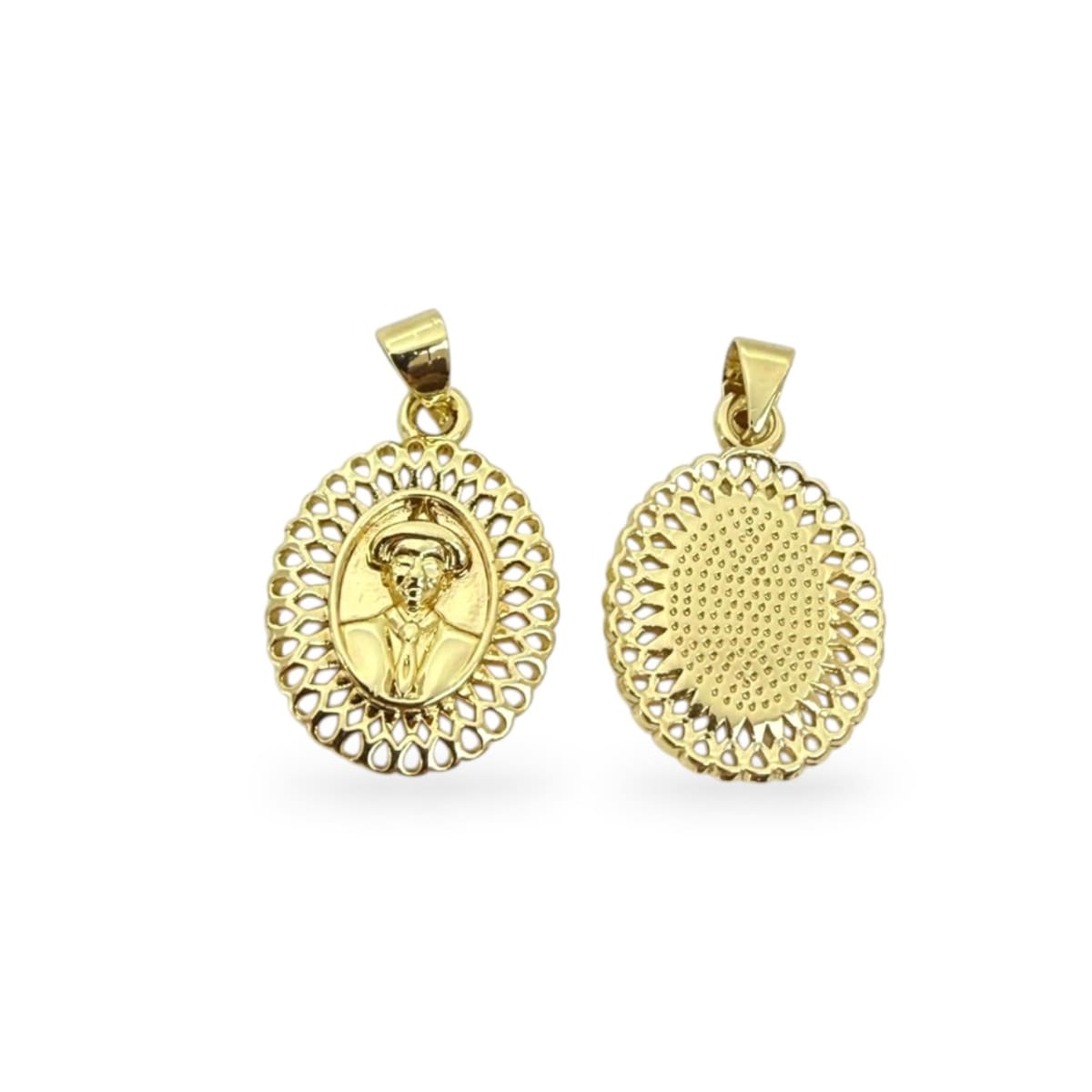 Dije colgante medalla jose gregorio hernandez 20x15 mm baño de oro / unidad2