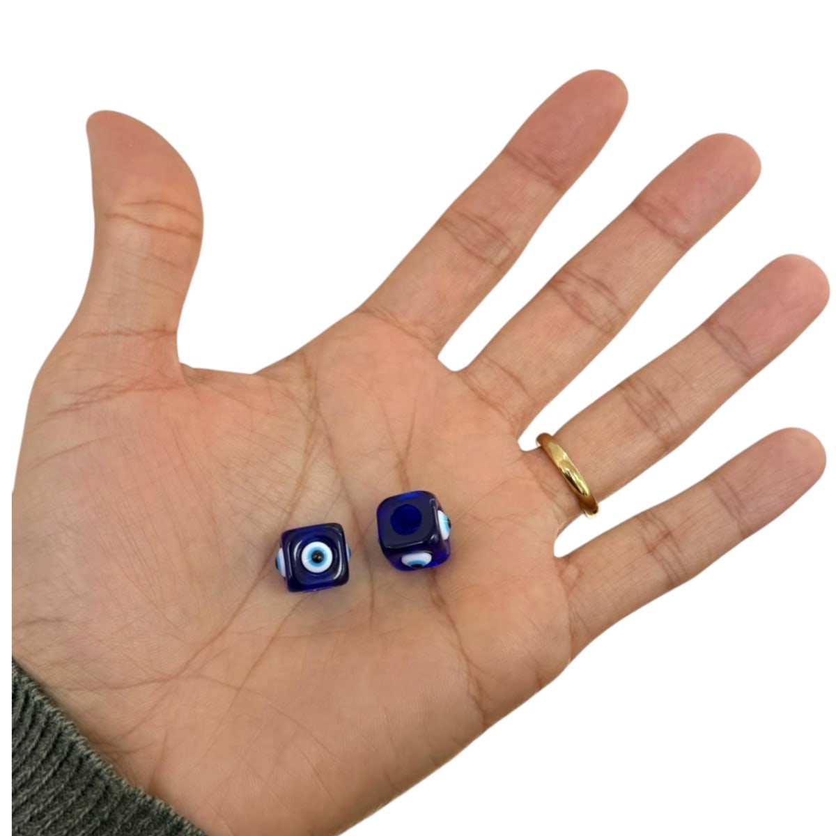 Pasador ojo turco cubo acrílico nazar protección 11 mm / unidad3