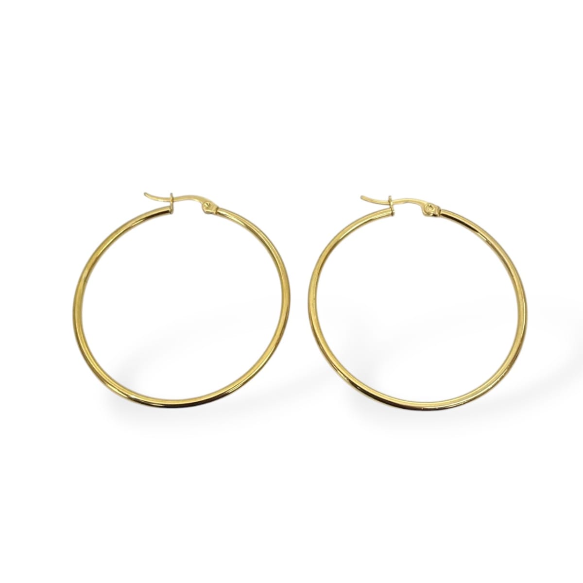 Aros argollas acero quirúrgico hipoalergénicos dorado / par6