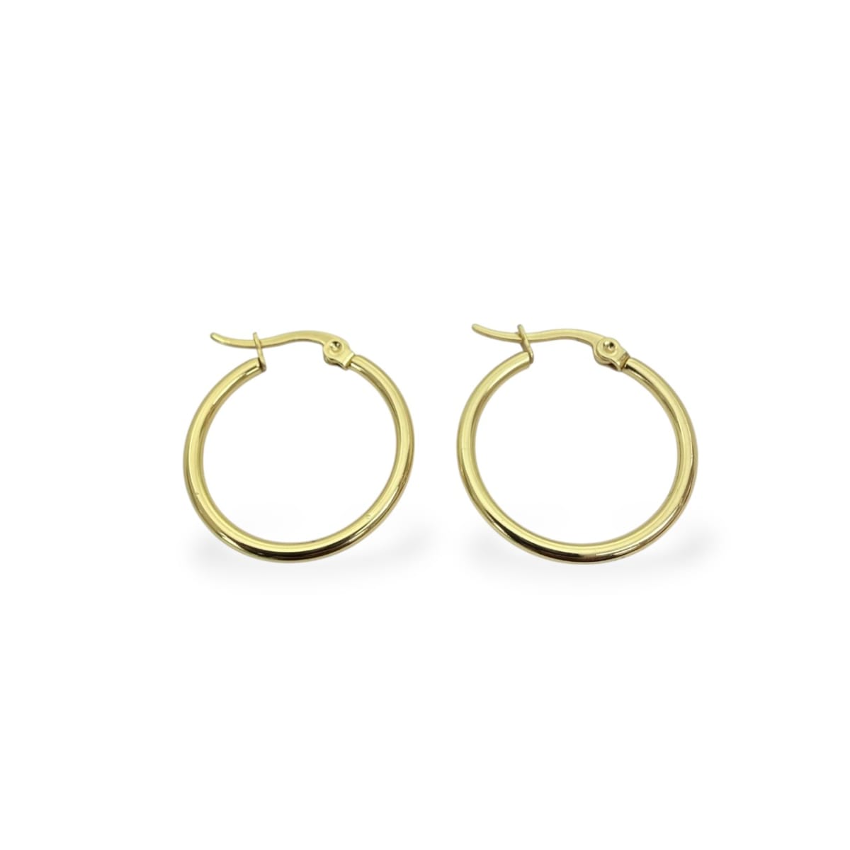 Aros argollas acero quirúrgico hipoalergénicos dorado / par4