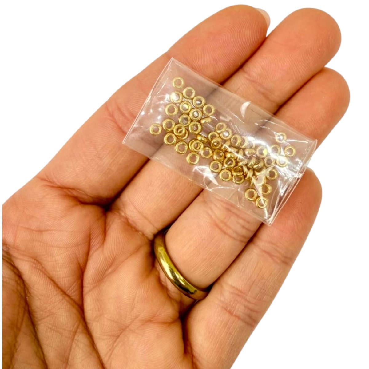 Cuentas mostacilla miyuki spacer 3x1.3 mm dorado duracoat galvanizado / gramo4