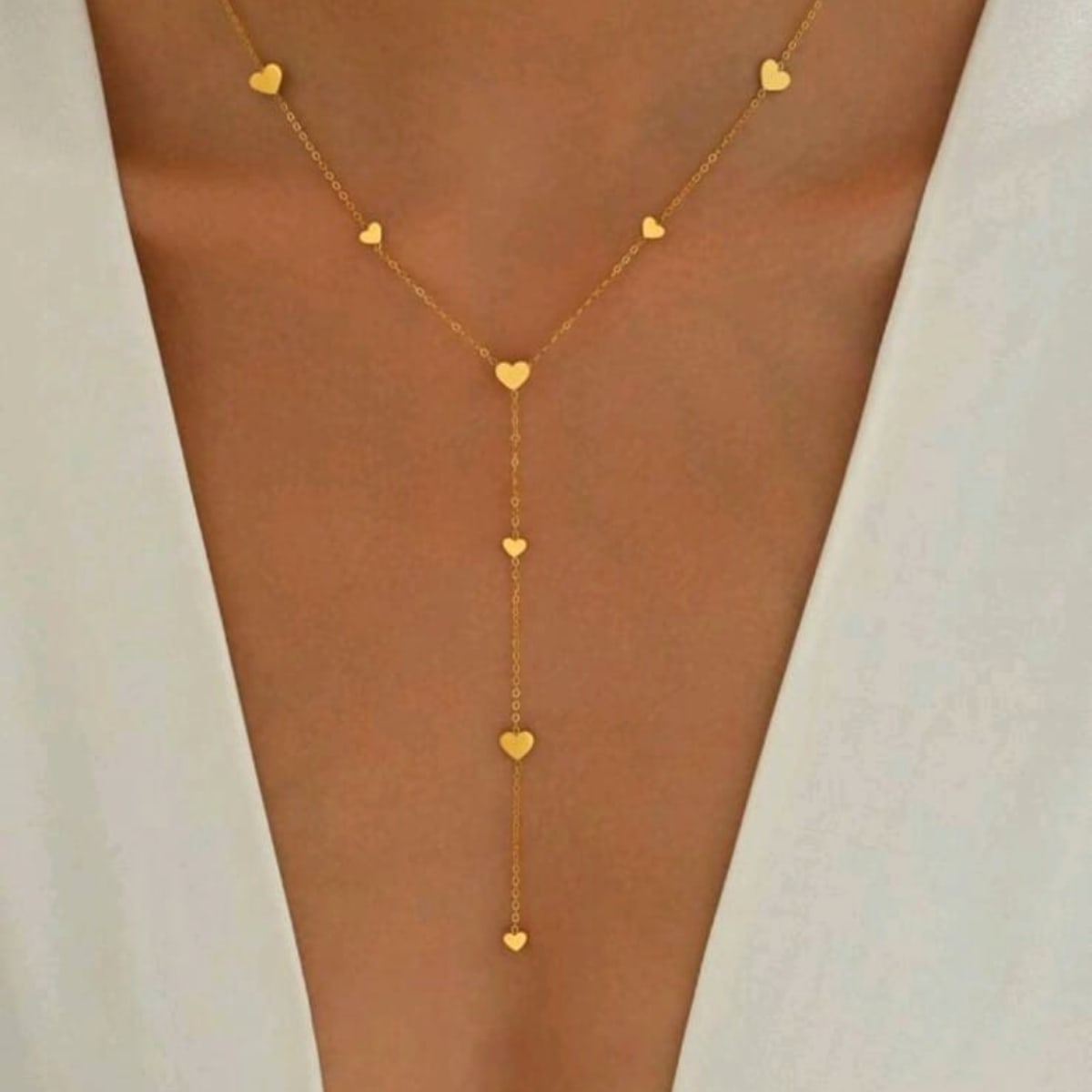 Collar cascada con corazón acero / unidad2