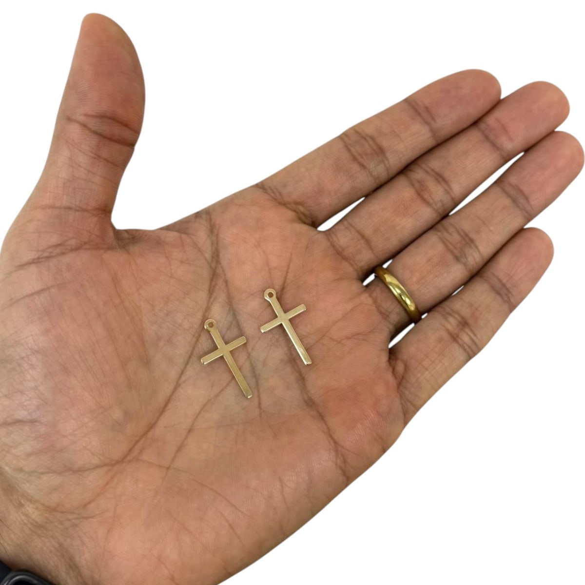 Dije Cruz lisa 23x13 mm gold-filled / unidad2