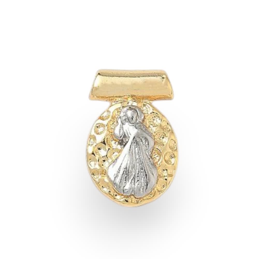 Dije pasador escapulario religioso 14x9.5 mm baño oro / unidad4