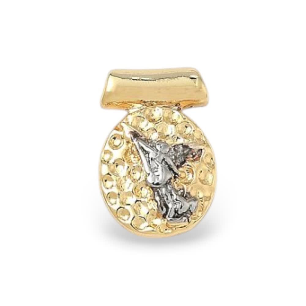 Dije pasador escapulario religioso 14x9.5 mm baño oro / unidad5