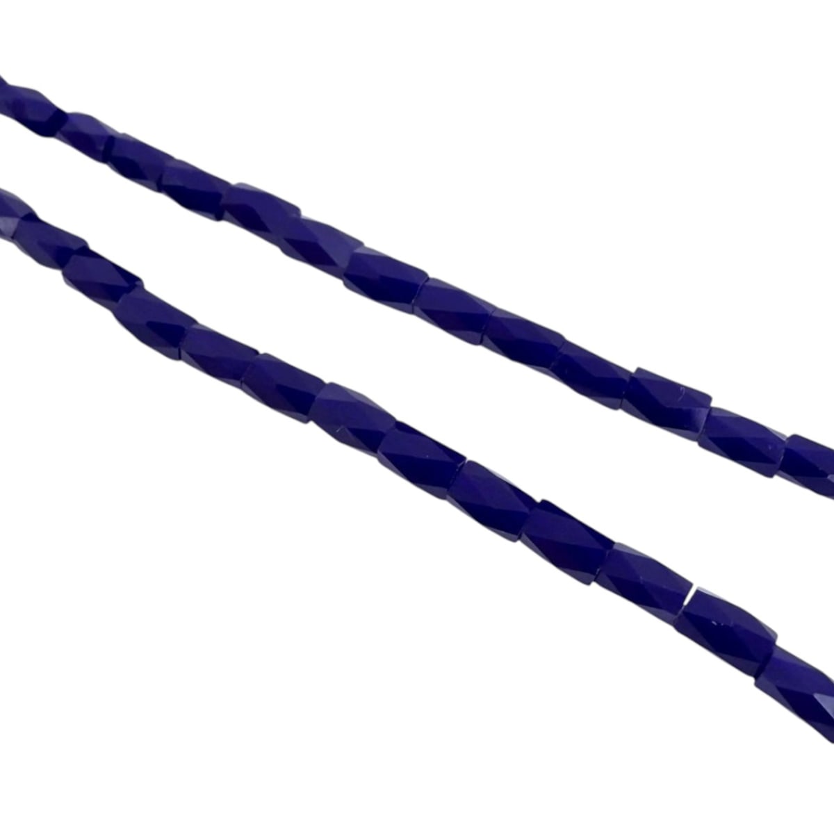 Sarta cristales 5x2 mm murano cilindro facetado unicolor / tira10