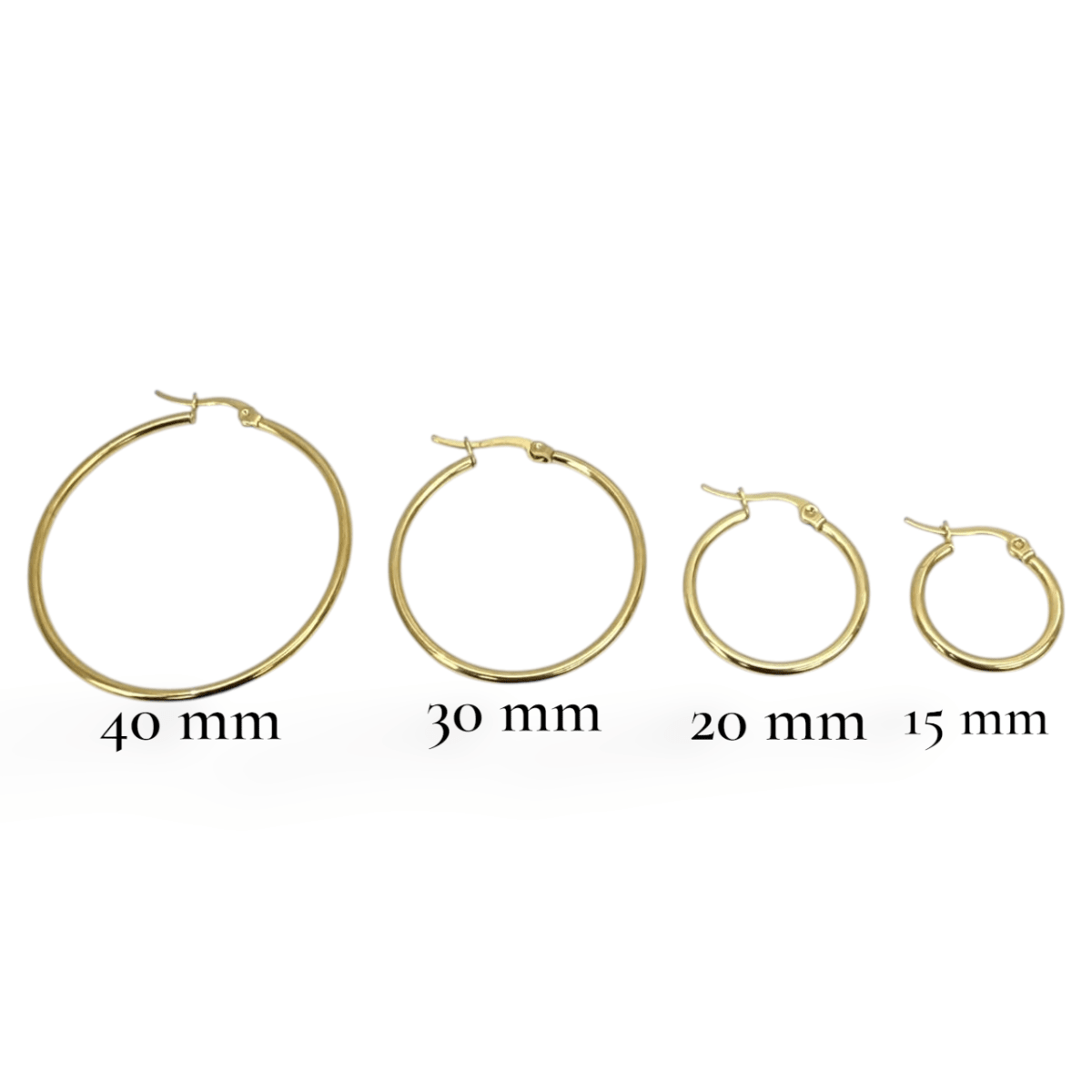 Aros argollas acero quirúrgico hipoalergénicos dorado / par2
