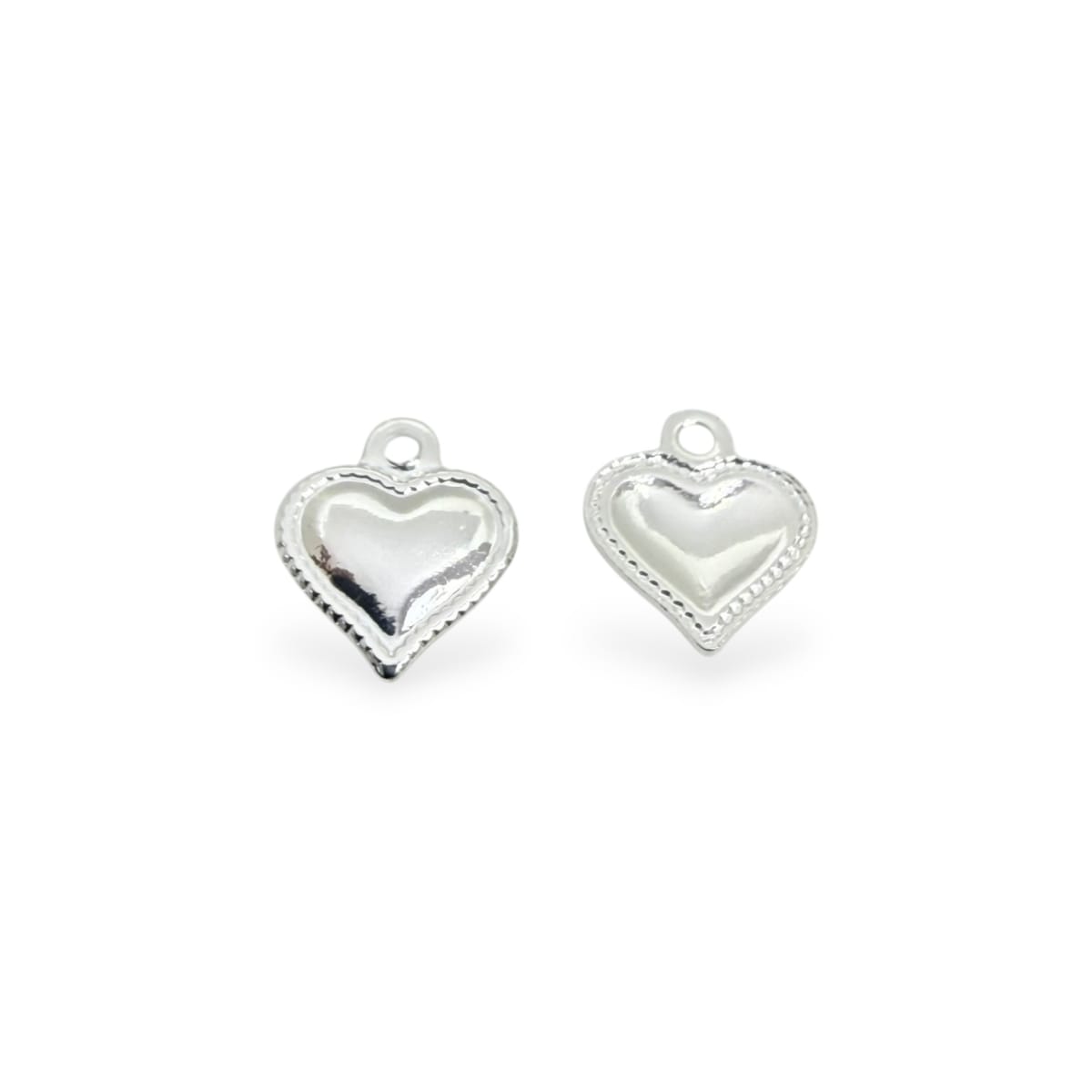 Mini dije corazón detente 8 mm baño de plata / unidad1