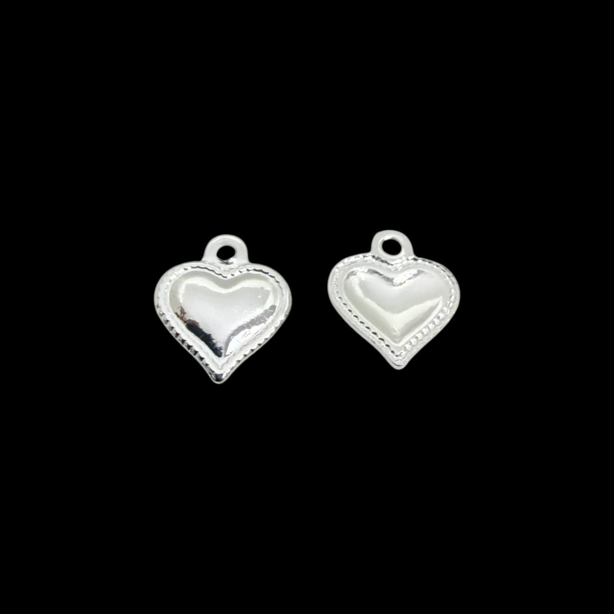 Mini dije corazón detente 8 mm baño de plata / unidad2