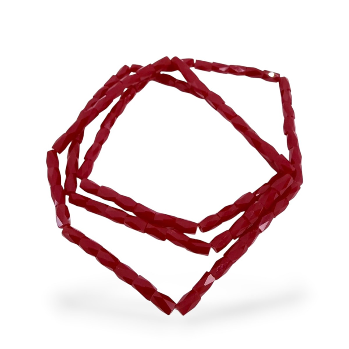 Sarta cristales 5x2 mm murano cilindro facetado unicolor / tira2