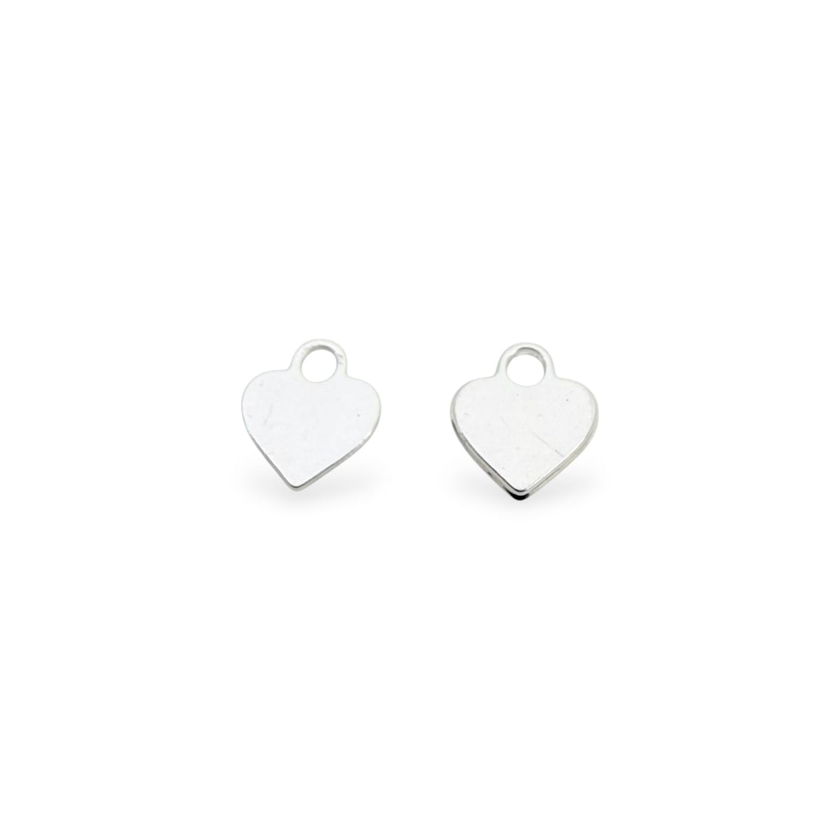 Mini dije corazón 5 mm baño de plata / unidad1