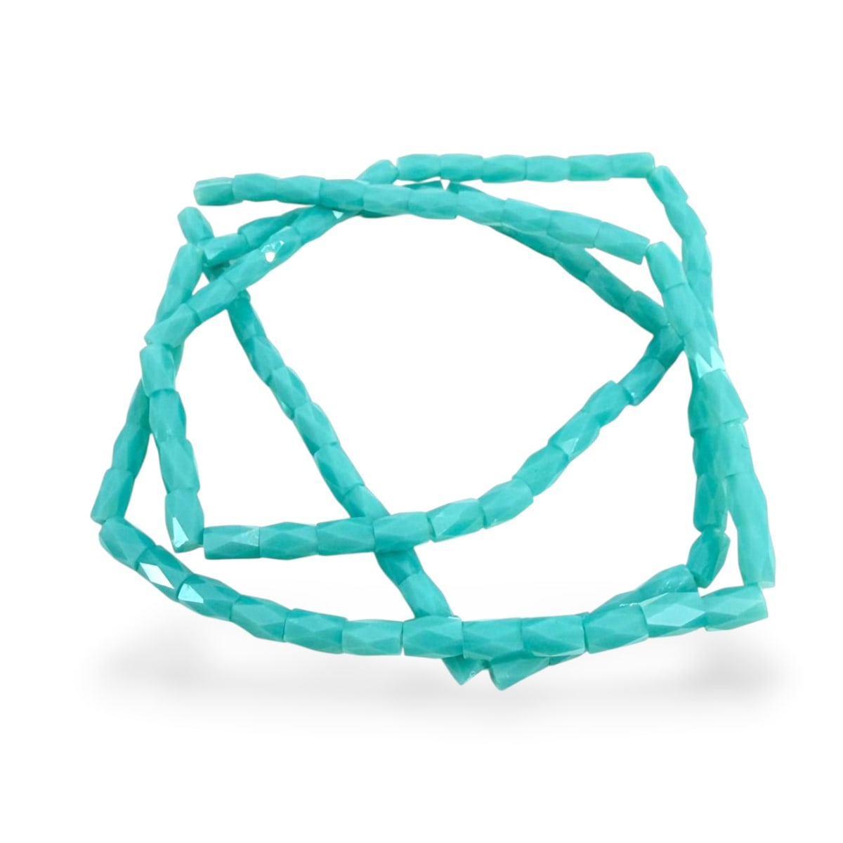 Sarta cristales 5x2 mm murano cilindro facetado unicolor / tira5