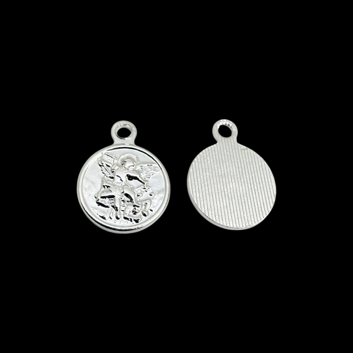 Mini dije San Miguel Arcángel 9 mm baño de plata / unidad2
