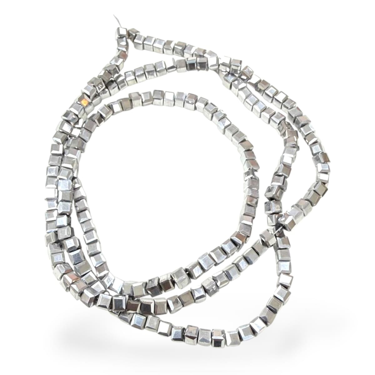 Sarta cuentas cristales murano cubo unicolor 2 mm / tira6