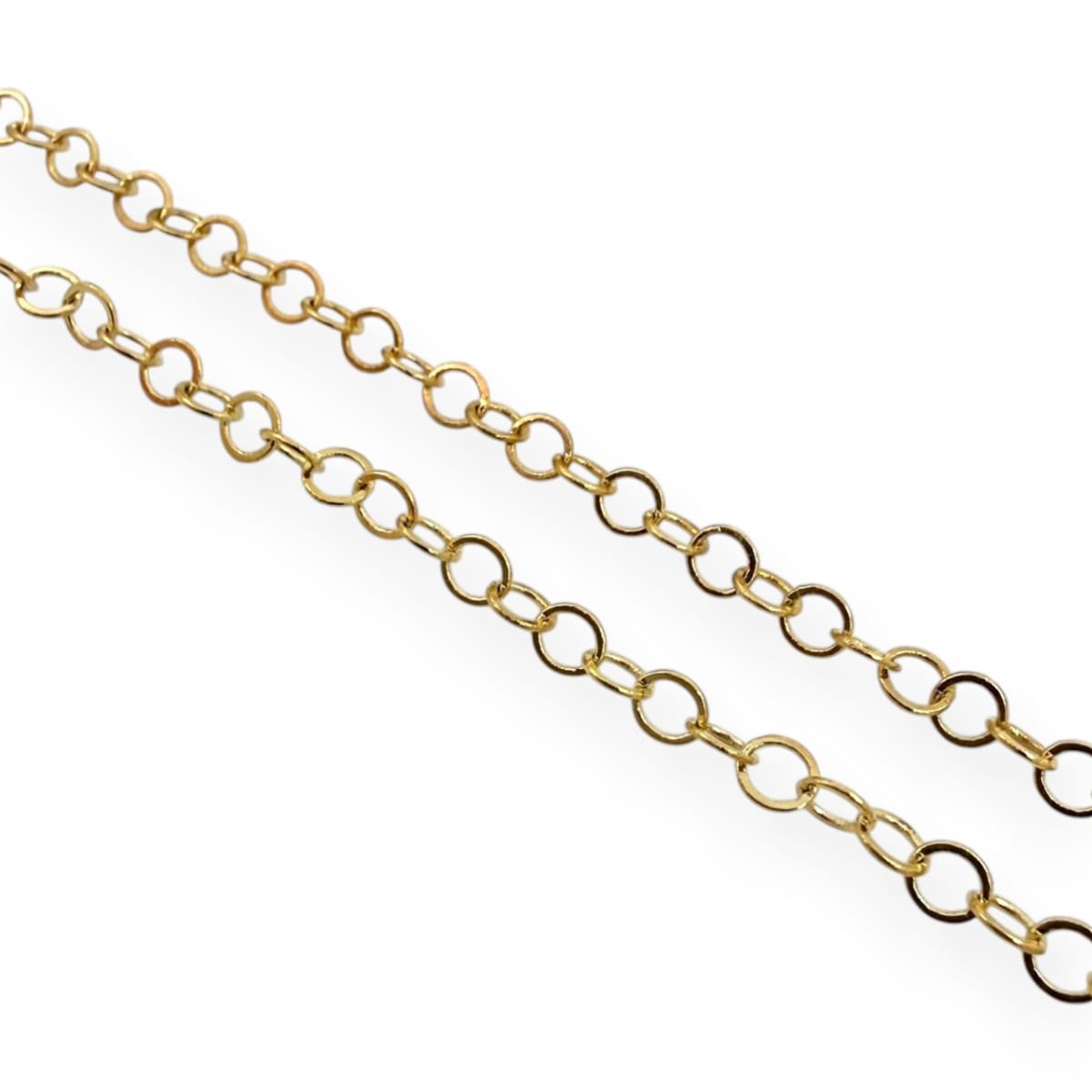 Cadena de eslabón círculo 3 mm baño oro / metro1