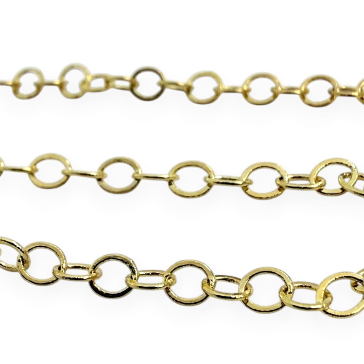 Cadena de eslabón círculo 3 mm baño oro / metro3