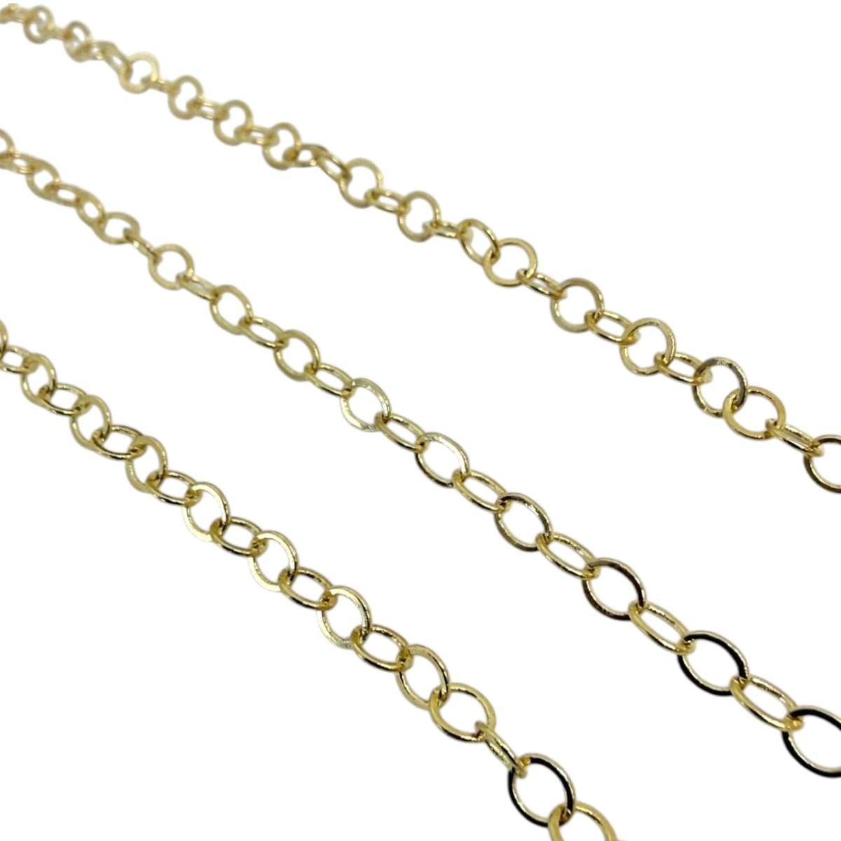 Cadena de eslabón círculo 3 mm baño oro / metro2